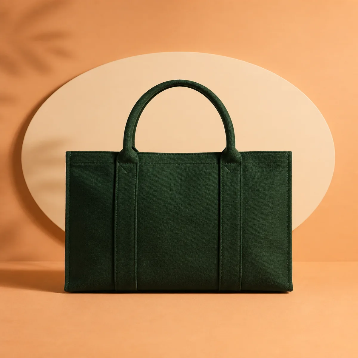 Forest green sustainable tote bag
