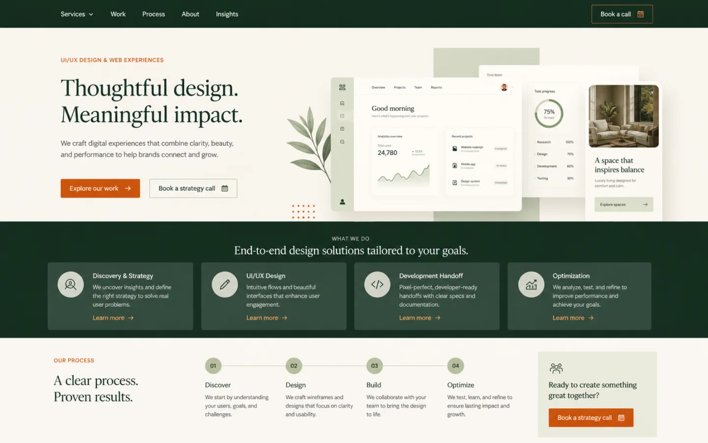 Premium responsive website interface designed around clear hierarchy and conversion